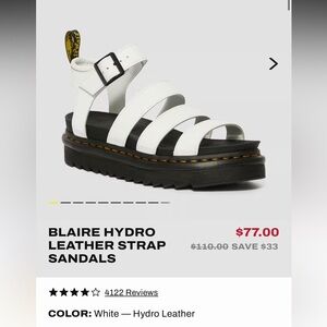 Dr. Martin - blaire hydro leather strap sandals - white